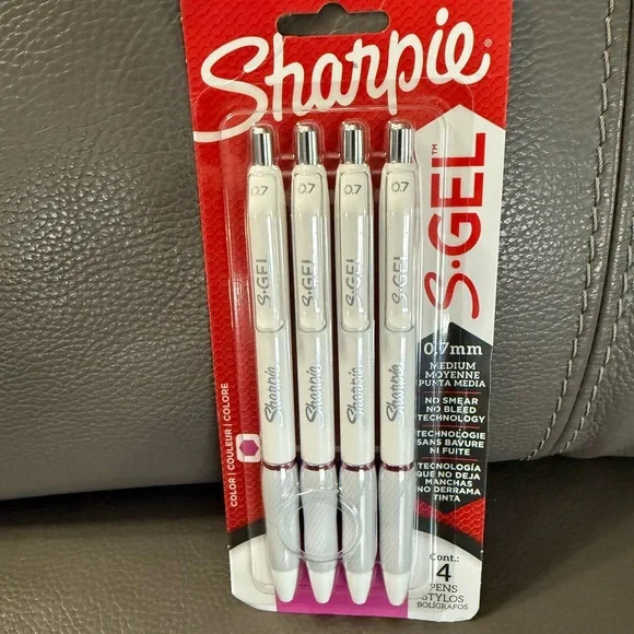 S-Gel White Gel Pens - Pack of 4 - Picture 2 of 3
